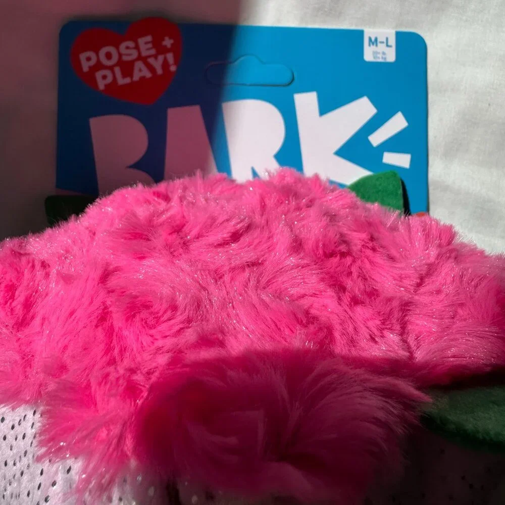 NWT BARK Boopquet of Roses Bouquet of Flowers Dog Toy, Pink & Green, M-L 20+ lbs